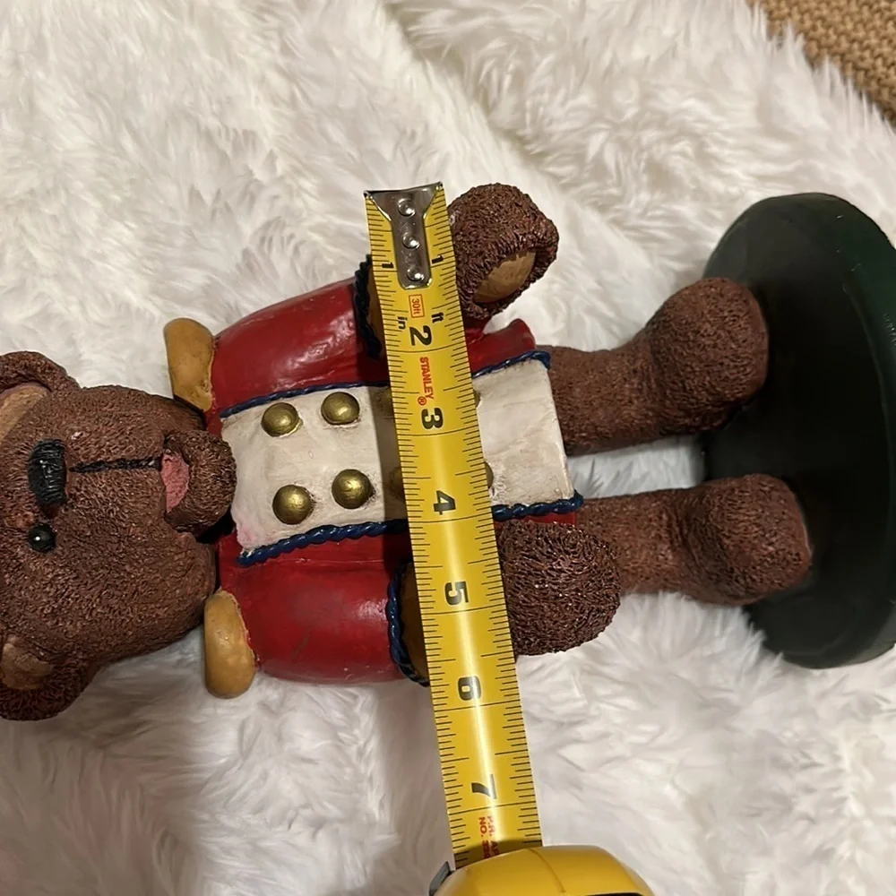 Kurt Adler Teddy Bear Soldier Nut Cracker Ceramic
